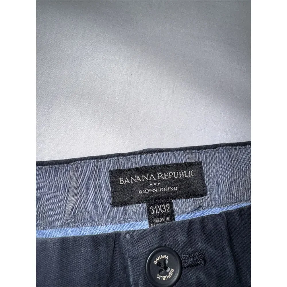 Banana Republic Aiden Chino Cotton Men’s Pants 31 x 32 Navy Blue EUC